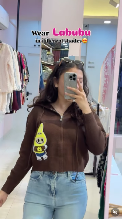 LABUBU KNITTED ZIPPER/HOODIES