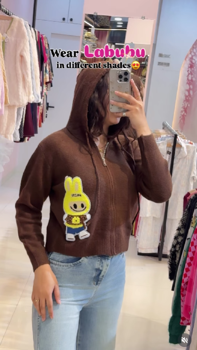 LABUBU KNITTED ZIPPER/HOODIES