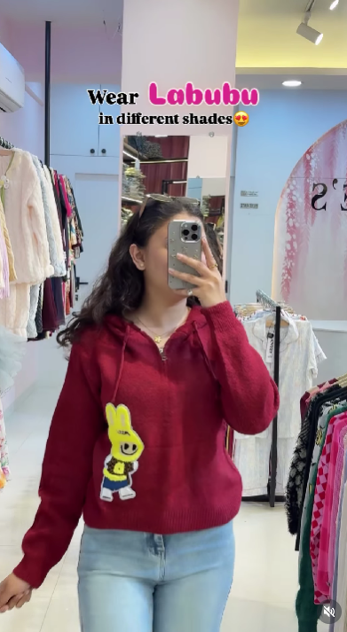 LABUBU KNITTED ZIPPER/HOODIES